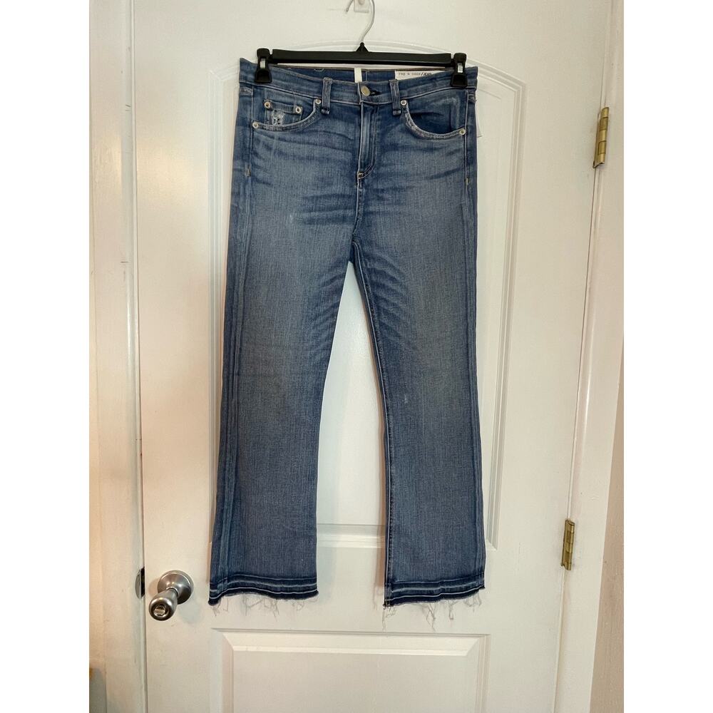 DL1961 Jeans Size 29 High Rise Boho Festival Hippie Ankle Cropped Raw Hem